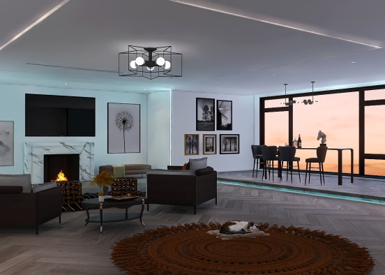 Gorgeous Contemporary Living Space Design Rendering