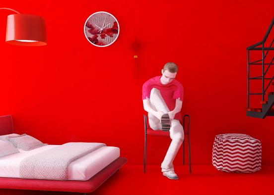 Chambre rouge  Design Rendering