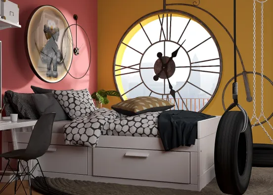 # Cuarto infantil, motivó rueda  Renderização de Design