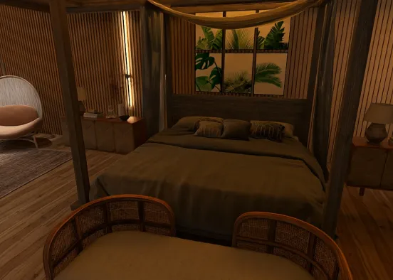 # Tropical Serenity Suite 3D Room Design  Renderização de Design