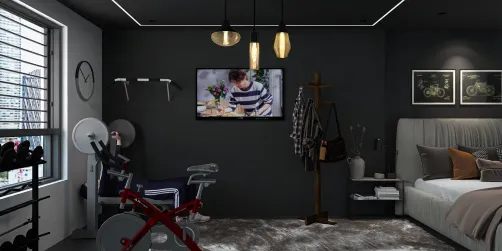 Gimnasio en la habitación 