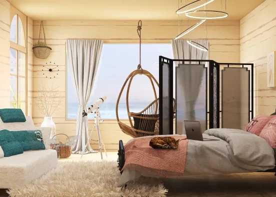 Comfy room with sunset view  Design Rendering
