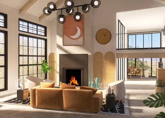 The Terracotta Living Room Design Rendering