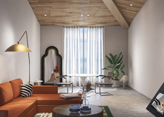 minimalist living room Design Rendering