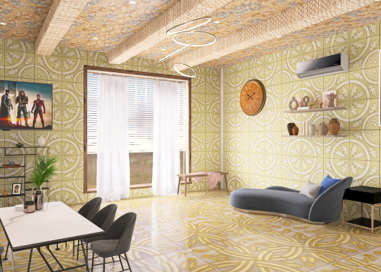 Tile Makes Room Bright and Shiney Design Rendering