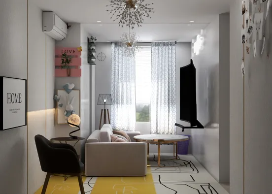 Living nice room. Design Rendering
