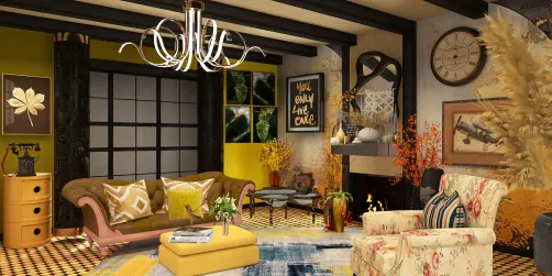The mustard poupon yellow wall paint 🤮 
