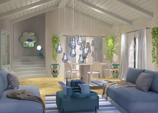 Mediterranean style living room ⚓⚓⚓ Design Rendering