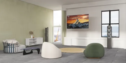 cool living room with big tv