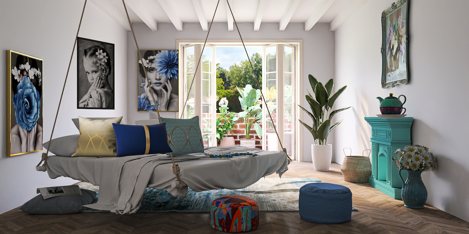 Room with blue nuances 