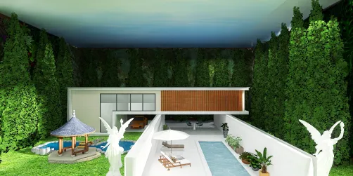 Pool HouseModern house with garden