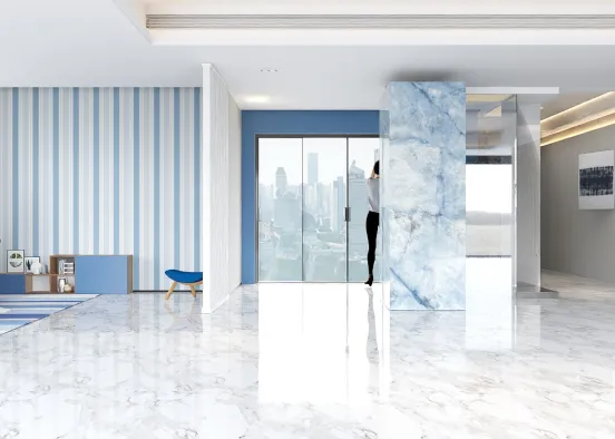 2 : Le salon de la maison bleue 🩵 Design Rendering