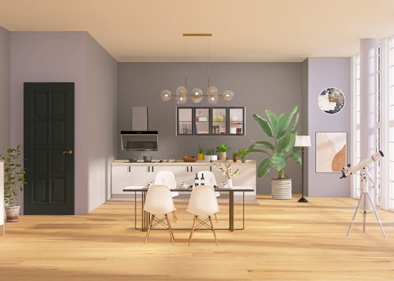 A beautiful and modern kitchen Design Rendering