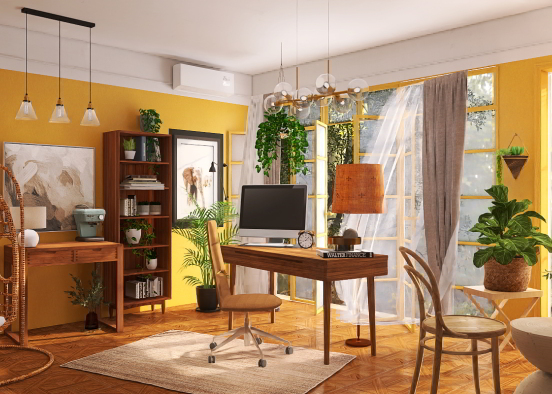 cozy office Design Rendering