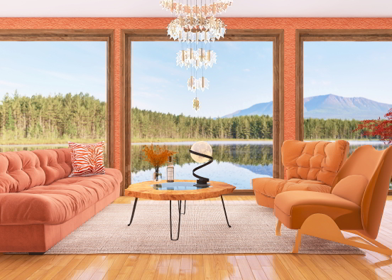 Fall themed living room Design Rendering