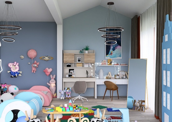 Boy and girl twins room💙❤ Design Rendering