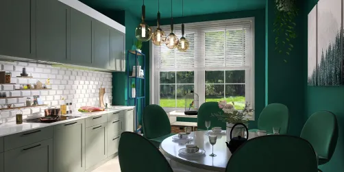 Emerald green kitchen 