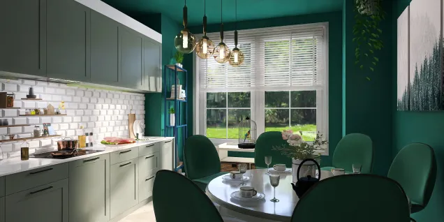 Emerald green kitchen 