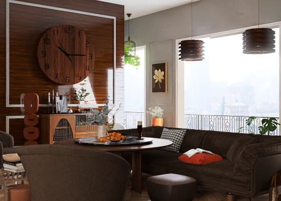 cozy brown room! Design Rendering