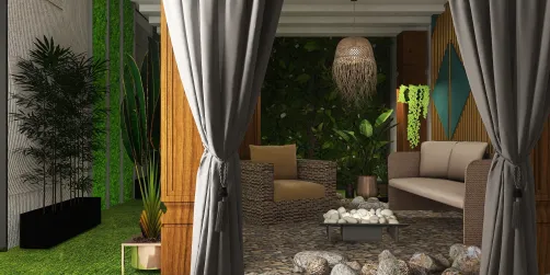 jardim com pergolado( área  externa)