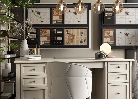 # simple Office desk Renderização de Design