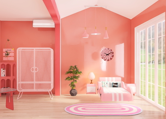 pink 🩷 room for girls 👰 Design Rendering