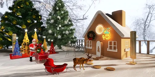 Maison du pain d’épices et au père Noël