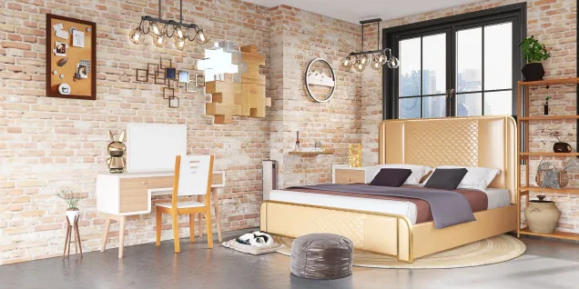 brown aesthetic bedroom