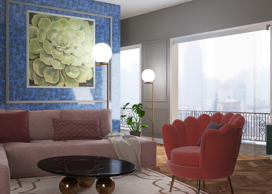 lotus living room 

 Design Rendering