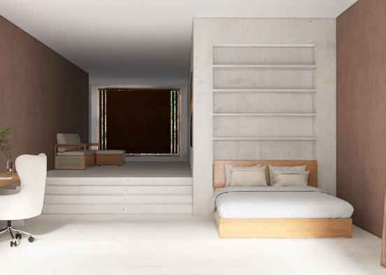 Aesthetic bedroom Design Rendering