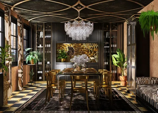 # Luxurious Golden Light Renderização de Design