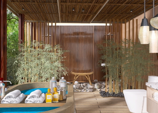 Zen Bathroom  Design Rendering