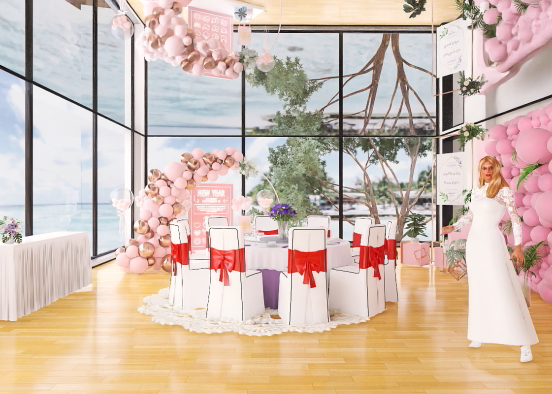 Pink boutique wedding  Design Rendering