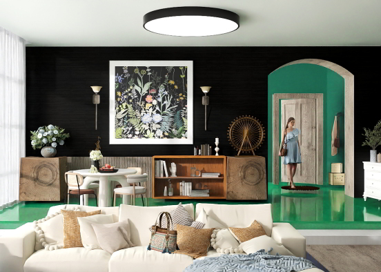 Green Arch Room 💚 Design Rendering