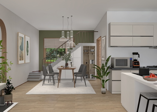 Kitchen and dining room Design Rendering
