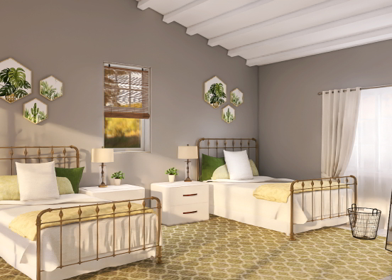 Sister’s bedroom 🫶🏻.  Design Rendering