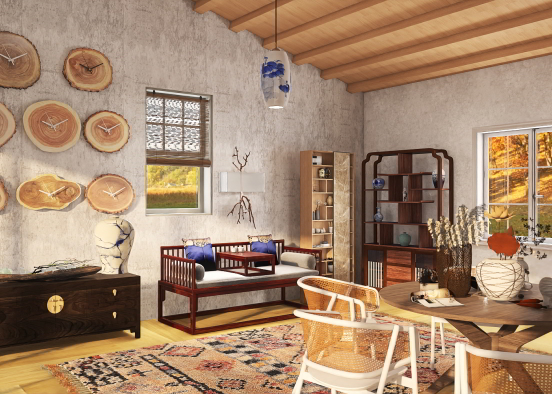 Oriental. Living room. Design Rendering