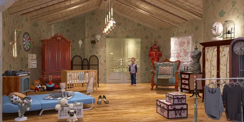 La chambre au grenier d'une vieille maison.
