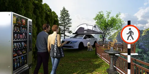 Grabbing some snacks 