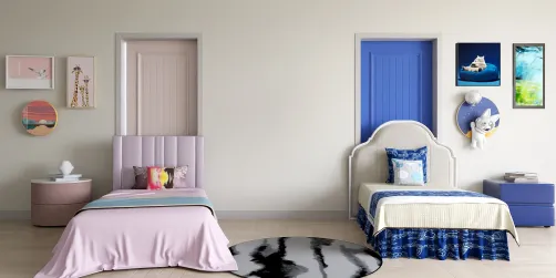 Tomboy and Girly girl teen girls bedroom(twins)