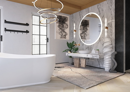 Modern/Luxe Bathroom  Design Rendering