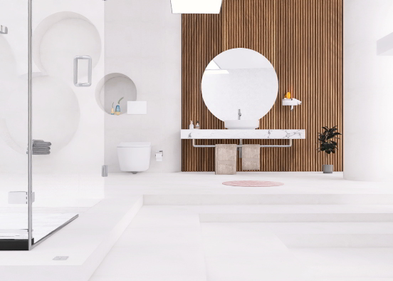 baño moderno/rustico Design Rendering