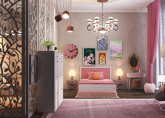 Girly Pinky Master Room 🌷 Design Rendering