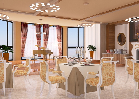 Senior Living Dining room  Design Rendering