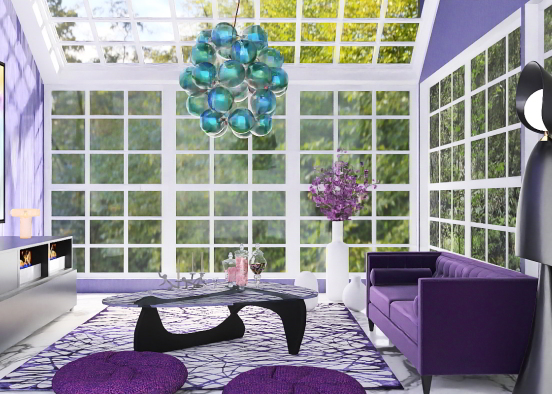 Purple Living Room 🟣💜🟣 Design Rendering