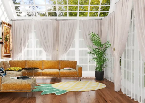 Sunny Living room Design Rendering