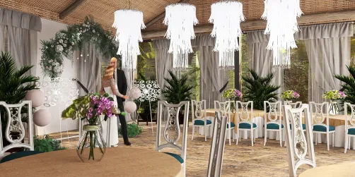 Tropical wedding hall 💐