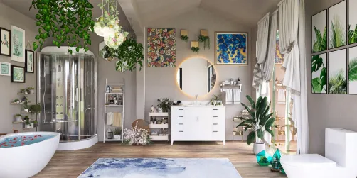 cute plant style bathroom