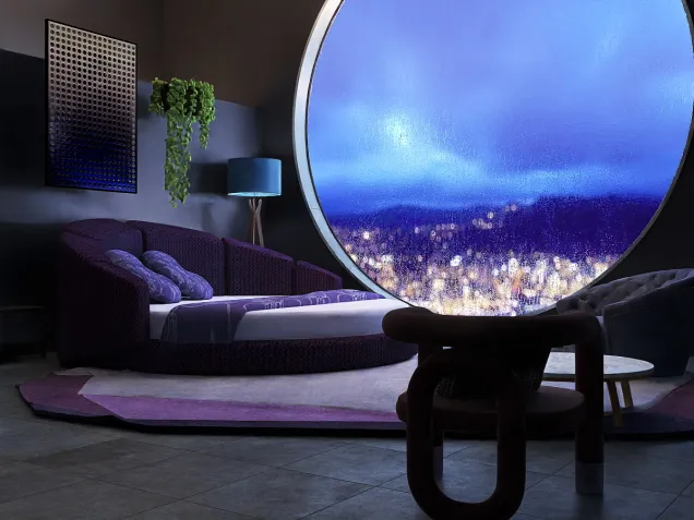 Bedroom in purple