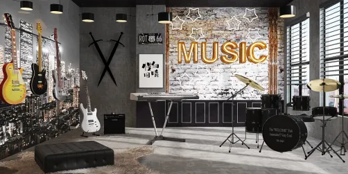 Concrete music room